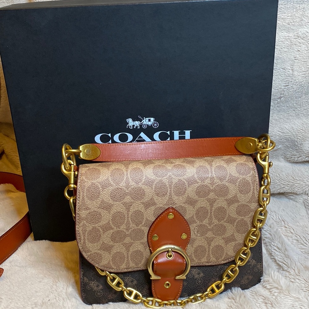 Coach Beat Shoulder Bag in Tan Truffle Rust